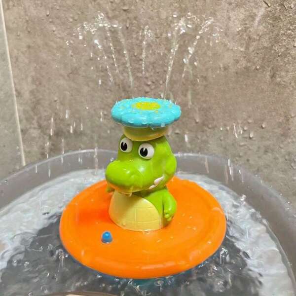 Bunter Krokodil Wasserstrahl Badezeit-Spielzeug mit drehbarem Duschkopf, lustiges Zubehör, sicheres ABS-Material, perfekt für sensorisches Spielen von Kindern und Geschenke zu Geburtstag/Feiertagen, Badezeit Spielzeug | verspieltes Dusch-Zubehör | Sicheres ABS-Spielzeug, Badewannenspielzeug