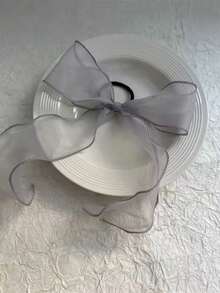 1 件红色网眼面料大蝴蝶结发带弹性波浪丝带发带，优雅温柔发带，适合各种场合的高品质发饰，家庭美容女性配饰礼品，马尾辫夹，发圈，发橡皮筋，发圈，发绳，礼物 - 彩色 - 查看 7