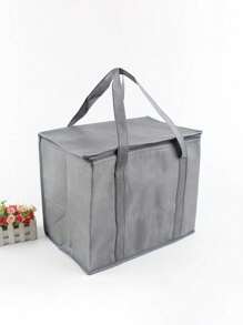 1Pc Portable Lunch Insulated Cooler Bag Folding Insulation Picnic Ice Pack Food Thermal Bag Drink Carrier Insulated Bags Beer Foil Food Bag Outdoor Camping Travelling BBQ Catering Materials Zipper Bag Picnic Folding Insulated Bag