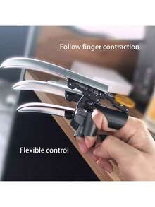 1 件/3 件/6 件/12 件狼爪伸缩折叠指关节灵活狼人手饰，逃生室角色扮演道具，多功能伸缩狼爪创意减压机械折叠指套玩具 - 彩色 - 查看 3