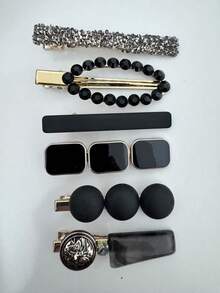 Set de 6 piezas de pasadores de pelo minimalistas y multifuncionales, prácticos, aptos para uso diario, pasadores de pelo, accesorios para el cabello, accesorios para la cabeza, horquillas - Negro - Ver 3