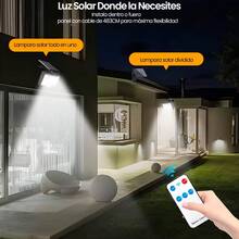 Lámpara Solar Todo en Uno con Panel Giratorio y Cable de 483 cm para Máxima Flexibilidad – Foco Solar Ajustable con 3 Modos de Luz, Sensor de Movimiento y Control Remoto – Reflector Solar con Sensor para Jardín, Patio, Entrada, Garaje, Terraza y Pared – Luz Solar para Exteriores con Carga de 6 a 8 Horas al Día y Noche Automática – Iluminación Solar Versátil con Luz LED Brillante, Modo Inducción, Luz Débil y Normalmente Encendido – Luz Media Ajustable con Junta de 90 a 160 Grados, Interruptor de Encendido y Apagado, Dimensiones de 14 cm, 15 cm, 9 cm, 10 cm y 4 cm – Lámpara LED Solar con Control Remoto para Iluminación Práctica y Diseño Versátil en Espacios Exteriores – 15 Segundos de Activación por Movimiento - Negro - Ver 4