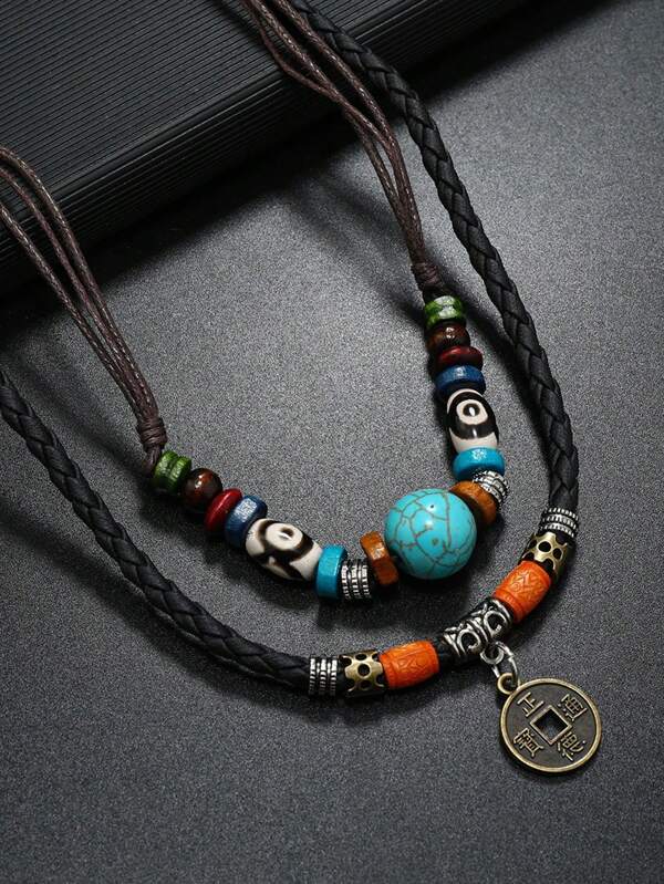 1pc Bohemian Style Necklace Accessory, Displays Unique Personalized And Style, Versatile Casual Decoration For Men And Women