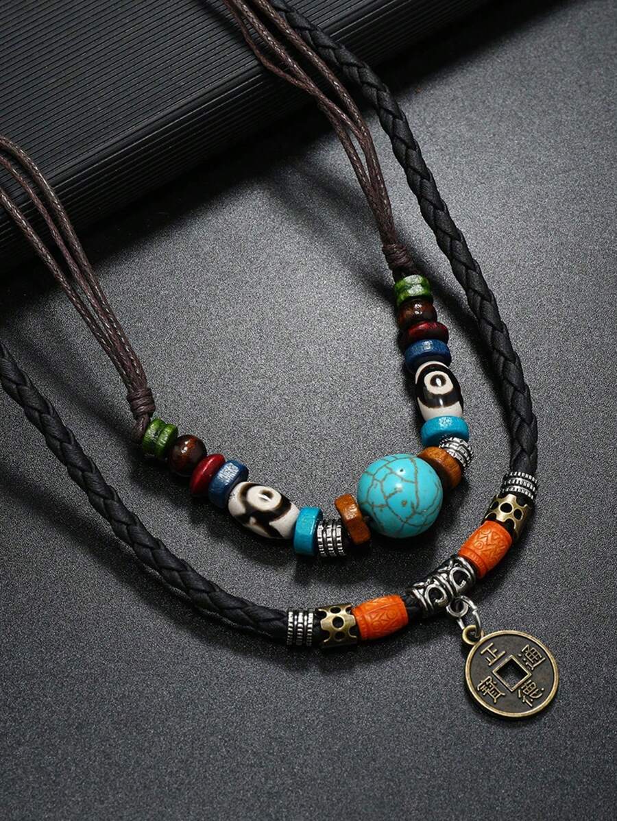 1pc Bohemian Style Necklace Accessory, Displays Unique Personalized And Style, Versatile Casual Decoration For Men And Women
