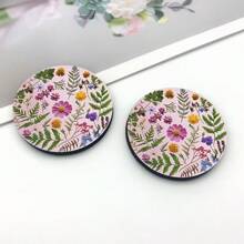 2 pièces de dessous de verre à motif floral pour voiture, tapis de coupe de voiture élégant et durable, séchage rapide et antidérapant