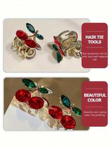 10pcs/4pcs/2pcs/1pc Cherry Pattern Cute Mini Hair Clips, Hair Claws, Delicate Hair Accessories, Mini Bangs Clips, Party Favors, Suitable For Everyday Wear - Multicolor - View 9