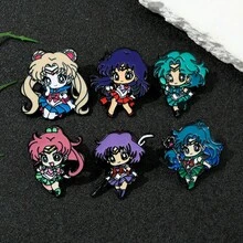 1pc Fashionable And Exquisite Cartoon Anime Brooch, Youthful And Beautiful Tsukino Usagi Kawaii Bag Decoration Suitable For Daily Wear - Multicolor - View 7