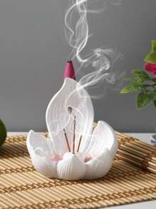 1 Stück Kreativer Lotus Blumen Räucherstäbchenhalter, Lotus Design Kunsthandwerk Diffusor aus Harz, geeignet für Meditation, Raumdekoration, Meditationshilfe, Innen-/Außenbereich Dekoration, ohne Duft, ohne Strom