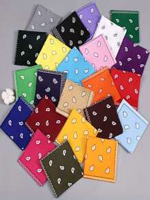 12 pièces/6 pièces/1 pièce Bandana classique à imprimé cachemire, foulard carré vintage en polyester, fichu, convient pour le printemps, l'été, l'automne et l'hiver