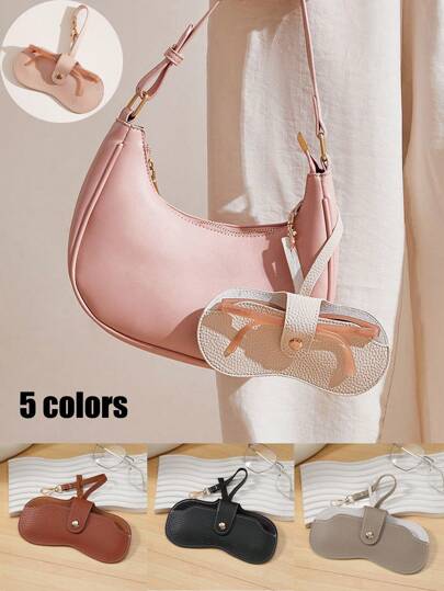 1 pieza Bolso de almacenamiento de gafas de sol de moda, bolso para gafas con espejo parasol y miopía, portátil y colgable, soporte de viaje para gafas, accesorios ideales para almacenar gafas