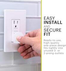 Power Gear - Fundas de enchufe a prueba de bebés para enchufes eléctricos, fundas de enchufe de fácil instalación, con certificación UL para prevención de golpes, color blanco 69312, 60 unidades - Blanco - Ver 3