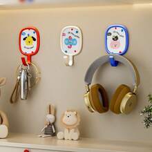 3pcs Dopamine Adhesive Hooks, Strong Load-Bearing, Adhesive Free, Suitable For Dorm, Bathroom, Kitchen, Wall, Plastic, Painless