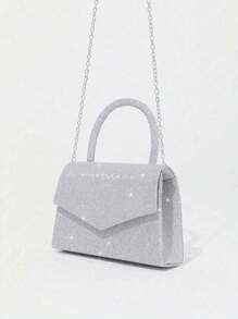4 Peças Bolsa Feminina Multifuncional de Grande Capacidade, Bolsa de Festa, Bolsa de Ombro com Corrente, Colar de Pérolas de Luxo, Pulseira, Brincos, Joias de Festa