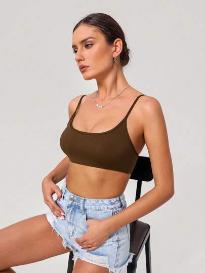 Sodalemon Women Fitness Backless Straight Strap Yoga Training Sport BH view 6