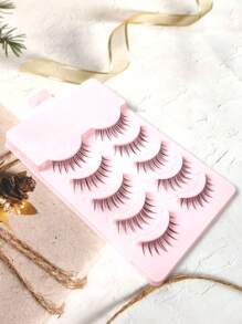 5 pares de pestañas postizas transparentes naturalistas y lindas para uso diario y escenario, son ligeras y realistas