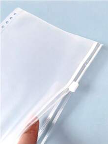 5pcs A6 Transparent PVC Zipper Bags, Expandable Envelopes, 6-Hole Clear Document Bags, Waterproof, Modern Style PP Material Pouch For Invoices, Coupons, Cash In Budget Organizer,School Supplies,Back To School - Multicolor - View 3