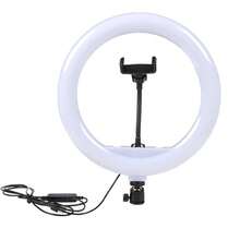 12/14 Inch USB Selfie LED Light Shooting + Desktop Tripod For IPhone Android, (Warm Color/Cold Color/Normal) Suitable For Live Makeup Vlog, Photography Accessories, Summer Gift - Black - View 4