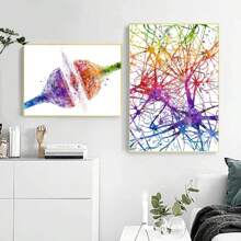 1PC Neuroscience Neurology Medical Biology Gift Synapse Receptor Brain Nerve Cell Art Anatomy Canvas Painting Home Decoration Room Art Decor Wall Arts Optional Frame ,Wall Art With Frame