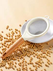 1pc Stainless Steel Handheld Flour Sifter, Kitchen Baking Fine Mesh Strainer, Powdered Sugar Sieve, Juice/Soup Separator
