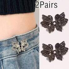 1/2/3/4对多色可调节蝴蝶腰带扣,可拆卸无缝,可改变牛仔裤腰围尺寸,无需缝制腰带扣腰部配饰,母亲节 - 彩色 - 查看 23
