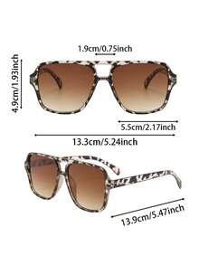 6pcs Women's Plastic Aviator , Unique Double Beam Design, Colored Lenses, Personalized Retro Fashion Glasses Set, Suitable For Outdoor Driving, Golf, Beach And Other Occasions - Nhiều màu - Xem 7