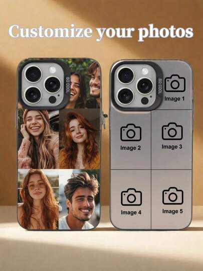 1pc Customizable Photo Printing Plated Smartphone Case Compatible With IPhone 16 Pro Max/16 Plus/16 Pro, Fashionable, Colorful, Cute, Contrasting, Matching Phone Case, Cute Customized, Personalized, Unique, Customized. Ideal Gift For Her/Him, Boyfriend, Girlfriend, Family, Friends, Grandparents, Couples, Pet Lovers For Anniversary, Birthday, Graduation, Wedding, Prom, Mother's Day, Father's Day