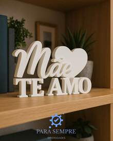 White 3D Printed "I Love You Mom" Ornament – Creative And Decorative Gift - Blanco - Ver 1