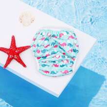 1 Stück wiederverwendbare Schwimmwindel aus Stoff, einstellbare Schwimmwindel-Hose für Schwimmunterricht Baby Mädchen, Jungen, neutraler Farbton Schwimmwindel (das Muster wird umgekehrt sein)