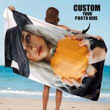 1Pc Soft Polyester Blend Custom Photo Beach Towel - Personalized Bath & Pool Towel, Perfect Vacation Gift, Modern Fantasy Design Travel Essentials Travel Accessories Beach Essentials,Sunny Journey,Xmas Decoration,For Housewarming,Elegant Living - Multicolor - View 4