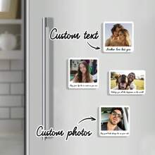 1pc Personalized Simple And Fashionable Refrigerator Magnet, Upload Photo, Customize Text As Gift For Friends, Family, Lover, Commemorative Gift, Holiday Gift, Surprise Gift, Valentine's Day Gift, Mother's Day Gift, Father's Day Gift