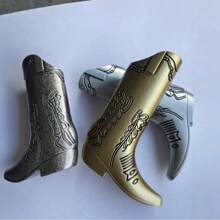 1pc Fashionable Silver Cowboy Boot Shaped Bic J6 Lighter Cover - Perfect For Parties And Daily Use