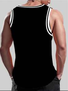 1 Set Plus Size Men's 77 Letter Print Vest Suit - Breathable Mesh Polyester, Round Neck Vest And Shorts, Suitable For Basketball Sports, Party Training, Street Fashion Outfit