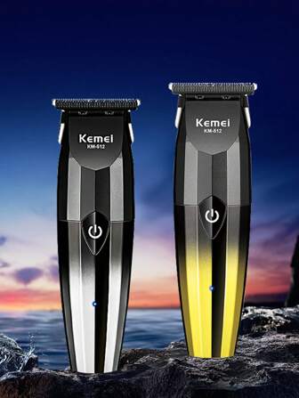  KemeiK M-512 男士理发器 | 专业沙龙金身钢刀修剪器 | 7200rpm 零间隙男士胡须修剪器 | 理发器 | 旅行便携式造型礼盒，带无线充电