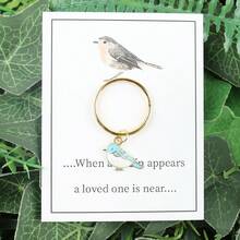 1pc/2pcs Vintage Robin Key Chain - "When A Robin Appears, A Loved One Is Near", Memorial Gift, Valentine's Day, Autumn Bag Accessories Lanyards With Id Holder Car Accessories Bag Charms - Silver - View 20