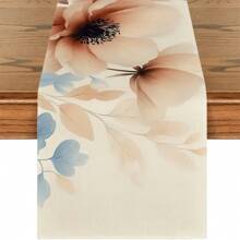 Chinese Ink Poppy Table Runner - Washable Reusable Polyester Decor For Dining Table, Coffee Bar, Zen Decor - Multi-Scenario Design With Artistic Floral Patterns