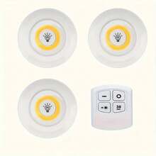 1 peça 6/3 Luzes LED sem fio inteligentes para armários, luzes noturnas COB, 3 pilhas AAA, alimentadas por controle remoto (controle remoto sem bateria) - muito adequadas para uso em guarda-roupas, cozinhas e outros cenários