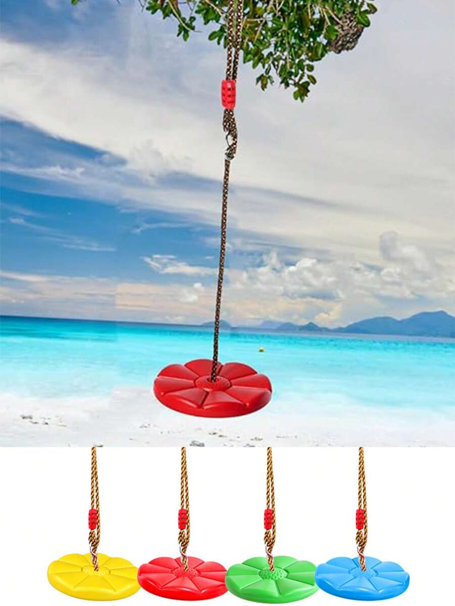 1pc/Tree Rope Swing Disc, Plastic Round Swing, Outdoor Backyard Hanging Swing, Fun Interaction Swing, Family Gathering Swing, Round Swing Seat For Outdoor Backyard Playground