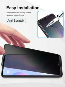 3 piezas de protector de pantalla de vidrio templado compatible con Xiaomi/Redmi, anti-espionaje para proteger su privacidad, resistente al agua, anti-huellas dactilares, adhesivo avanzado, calidad de imagen clara, compatible con Xiaomi/Redmi Note 10S/10X 5G/Note 12 Pro/13C/12C/Note 13/Note 12 5G/10/Note 11 4G/Note 11 Pro/Note 9/Note 11S, fácil instalación, compatible con sus fundas de teléfono favoritas - Negro - Ver 5