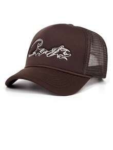 1pc American Devil's Island Embroidery Sun Hat, Truckers Cap, Breathable Baseball Cap, Versatile, Minimalist, Holiday Hat - Multicolor - View 12