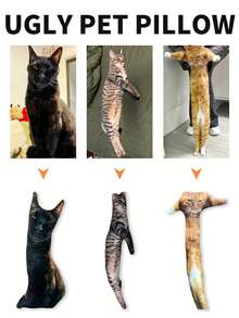 1pc Bestselling Funny Ugly Cat/Dog Shaped Pillow | Customized 3D Pet Pillow | Customized Ugly Pet Pillow | Customized Pillow | Cat/Dog Pillow | Cat/Dog Accessories,Multi-Functional,Reusable,Ornamental,Animal,Exquisite,Stylish,Soft,Adorable,Colorful,Cute,Funny,Custom,Personalized,Customized,Unique,Ideal Gifts For Her,Ideal Gifts For Him,Her,Family,Friends,For Anniversaries,For Birthdays,Customized Fun Stuffed & Plush Collection,Vacay Vibes,Machine Washable, Digital Printing - Upload a Picture to Customize Your Pillow - View 5