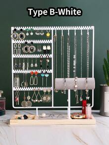 四层首饰收纳架，有白色/黑色/金色可选，可展示项链、耳环、手链、戒指，适合摆放手链、耳环、戒指，也可作为生日装饰、新年礼物或情人节礼物。 - 白色B款 - 查看 13