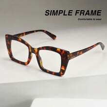 4pcs Big Frame Fashion Leopard Print Reading Glasses, Gradient Lenses Comfortable Presbyopic Glasses With Quality Spring Hinges - Multicolor - View 4