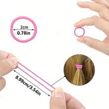 100个随机颜色发圈，女孩节日派对发饰，马尾辫发圈，旅行发饰，送给女孩的最佳礼物 - 彩色 - 查看 5