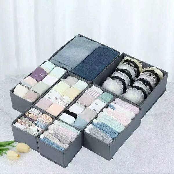 Underwear Drawer Storage Box, Foldable Fabric Wardrobe Organizer And Storage Space, Multi-Purpose Storage Space For Organizing Wardrobes, Vanity Drawer Partition Suitable For Baby Clothes, Bras, Scarves, Belts, Ties For Women Storage Organizer Travel Essentials Gift Back To School