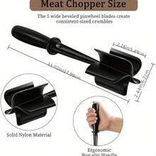 1 Handheld Meat Chopper, Cooking Scraper, Minced Meat Chopper, Stirring Shovel