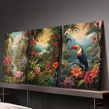 1/3 tấm áp phích nghệ thuật treo tường theo chủ đề nhiệt đới, nghệ thuật treo tường phong cách hiện đại, minh họa về nghệ thuật treo tường động thực vật nhiệt đới, quà tặng tranh treo tường bằng vải canvas sống động và rực rỡ, lý tưởng cho phòng khách, phòng ngủ, văn phòng, trang trí tường, trang trí nhà và ký túc xá, không có khung/có khung - Nhiều màu - Xem 2