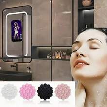 1 Giá đỡ silicon hình tròn di động có keo dính hai mặt với 19 giác hút cho điện thoại/máy tính bảng, dùng cho phòng tắm, nhà bếp, gương - Nhiều màu - Xem 6