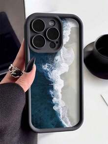 1 件简约创意蓝色海洋图案防震 TPU 手机壳，兼容 17/17Pro/17ProMax/17Air、 7/8/7Plus/8Plus、11/11Pro/11ProMax、X/XR/X MAX/XS、12/12Pro/12ProMax、13/13Pro/13ProMax、14/14Pro/14ProMax/14Plus、15/15Pro/15Plus/15ProMax、16/16e/16Plus/16ProMax/16Pro、S20/S21/S22/S23/S24/S25 Plus Ultra FE 系列，舒适柔软保护套 - 彩色 - 查看 3