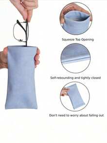 Soft PU Glasses Case, Portable Storage Box For Fashion Glasses, Reading Glasses, Myopia Glasses And Astigmatism Glasses. Simple Solid Color Anti-Scratch Mobile Phone Case For Men And Women (Light Blue). Travel Cosmetic Bag Travel Essentials Travel Accessories Travel Bag Vacation Holiday Back To School School Stuff Sunglasses Women - Multicolor - View 6