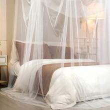 1 pieza Mosquitera de 4 esquinas y diseño elegante, de 210x190x240cm/83x75x95in, de malla fina para cama, ventana, de estilo colorido para camas matrimoniales/grandes/extra grandes - Blanco - Ver 3